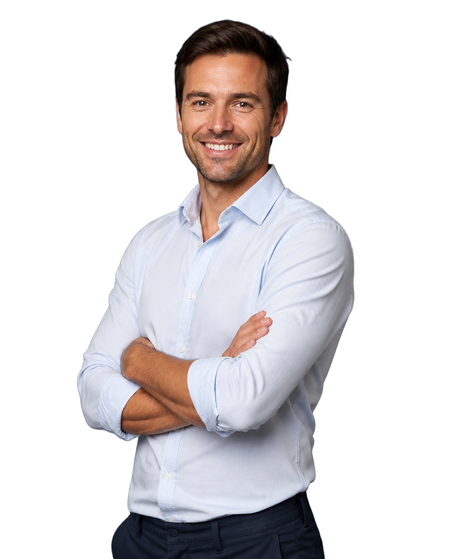 Man holding a confident, relaxed pose